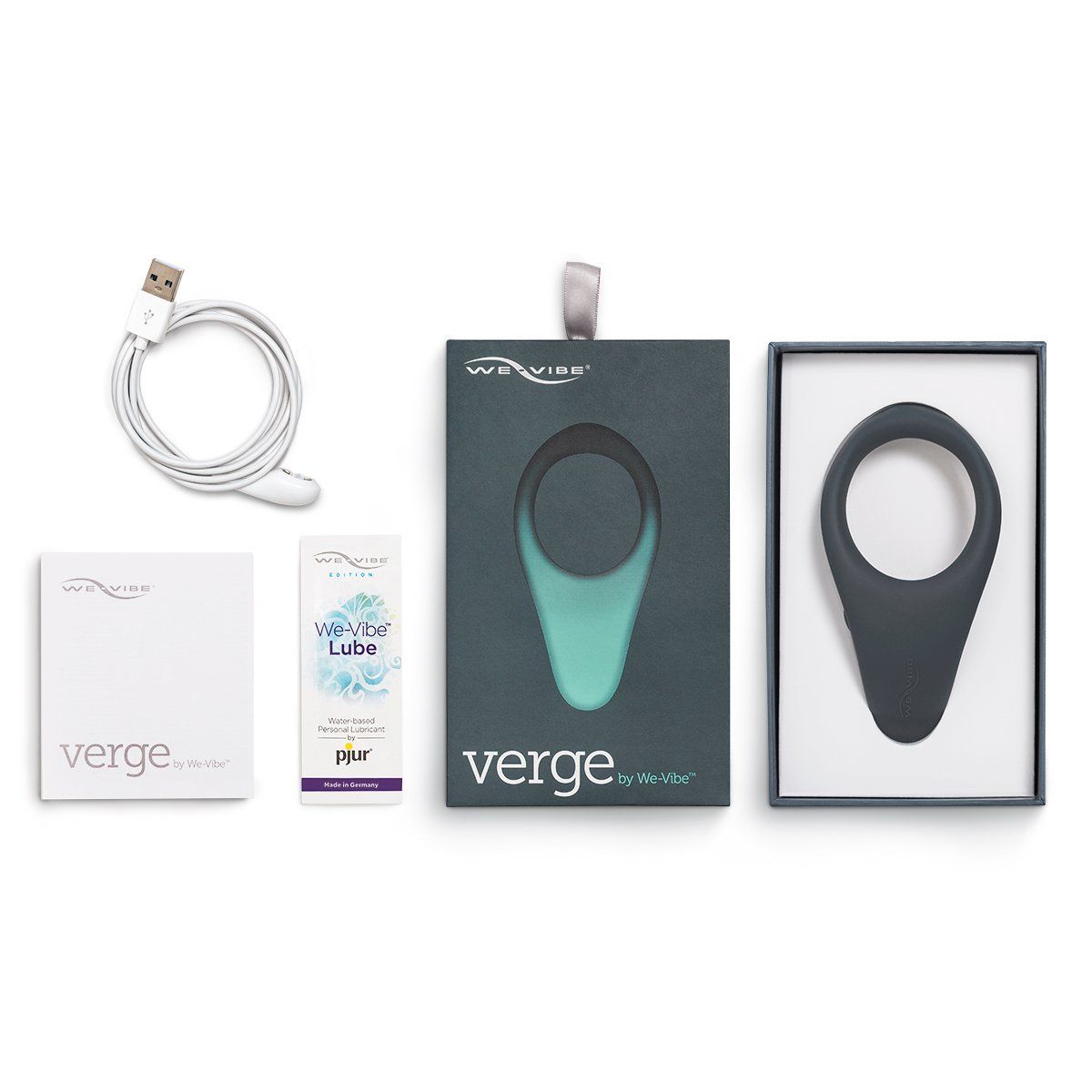 暗灰色We-Vibe Verge震動環,成人情趣用品,展現產品細節與設計。