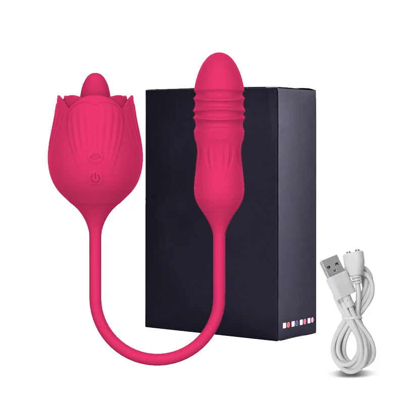 Bulaja 玫瑰形陰道吸吮振動器:G點、私密處、 nipple 吸吮口紅唇 Oral 舔舐 clitoris 搖控刺激吸吮振動器