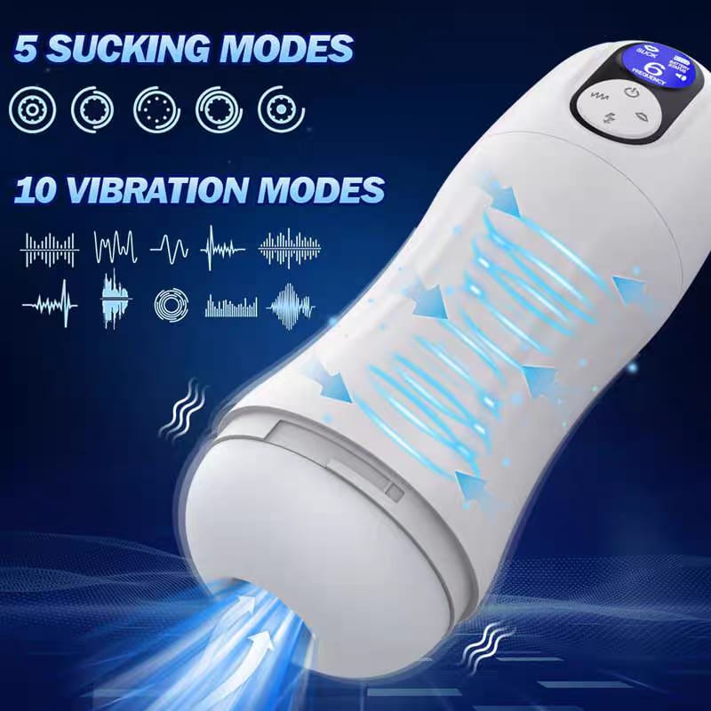 Male Masturbator Smart Display Screen Heating Strong Vibration 6-stage Strong Sucking Electric Masturbator