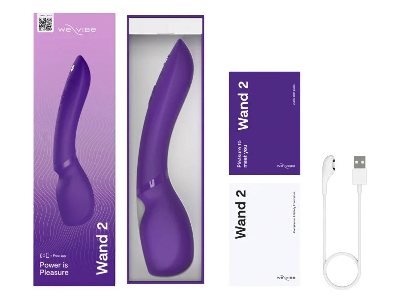 紫色We-Vibe Wand 2手持式超强力柔软矽胶按摩棒，光滑表面适合全身按摩。