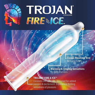 Trojan(美國) Fire & Ice Condom 冰火刺激型安全套3片裝 | 香港 Sex Toy 成人情趣商品 - 18FUN 旺角大埔