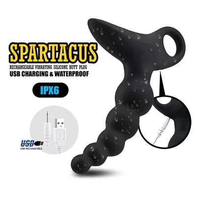 Erokay - Spartacus CRIXUS 充電式矽膠後庭拉珠震動器