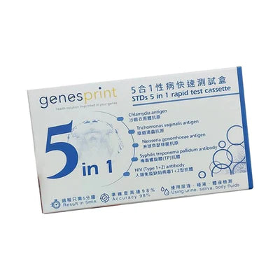 Genesprint - 5合一 常見性病快測包 病毒抗原檢測試劑盒