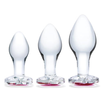 Glas(美國) 3PC Heart Jewel Glass Anal Training Kit 後庭訓練套裝