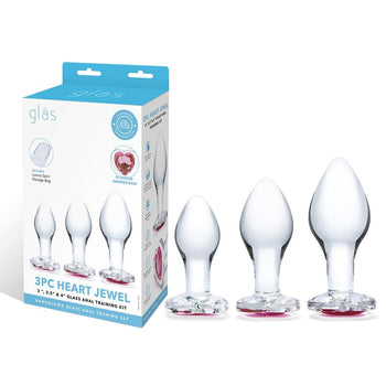 Glas(美國) 3PC Heart Jewel Glass Anal Training Kit 後庭訓練套裝