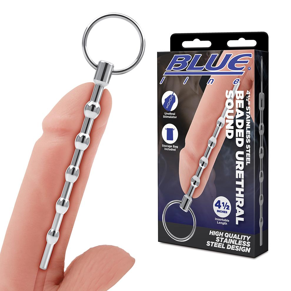 BLUE line(美國) 4.5" Stainless Steel Beaded Urethral Sound 不鏽鋼串珠尿道塞