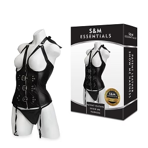 S&M Essentials(美國)Patent Leather Show Me Harness BDSM 馬甲套裝