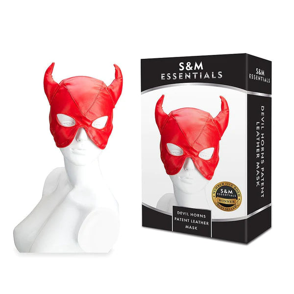 S&M Essentials(美國) Devil Horns Patent Leather mask 魔鬼牛角漆皮面具