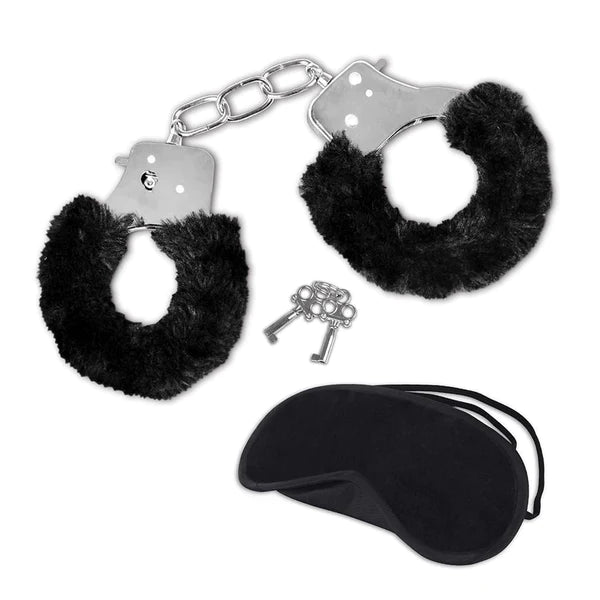 S&M Essentials(美國)Furry Cuffs & Eyemask毛毛手銬連眼罩 罵色