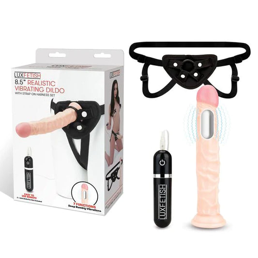 Lux Fetish(美國) 8.5'' Realistic Vibrating Dildo & Strap-on Harness Set 8.5"震動假陽具連腰帶