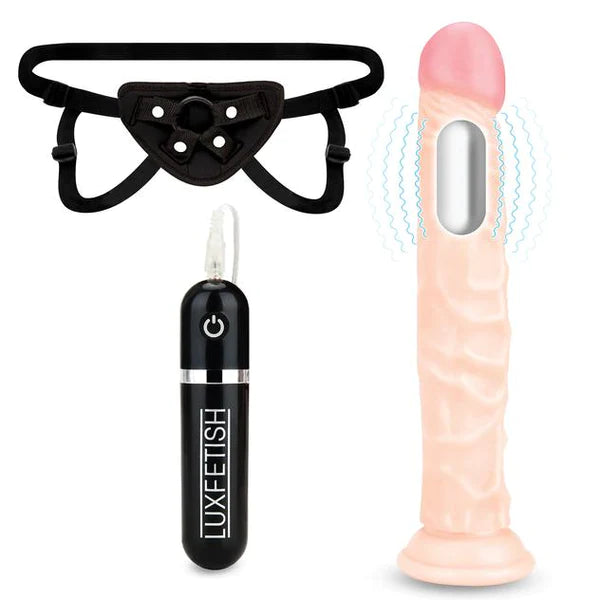 Lux Fetish(美國) 8.5'' Realistic Vibrating Dildo & Strap-on Harness Set 8.5"震動假陽具連腰帶