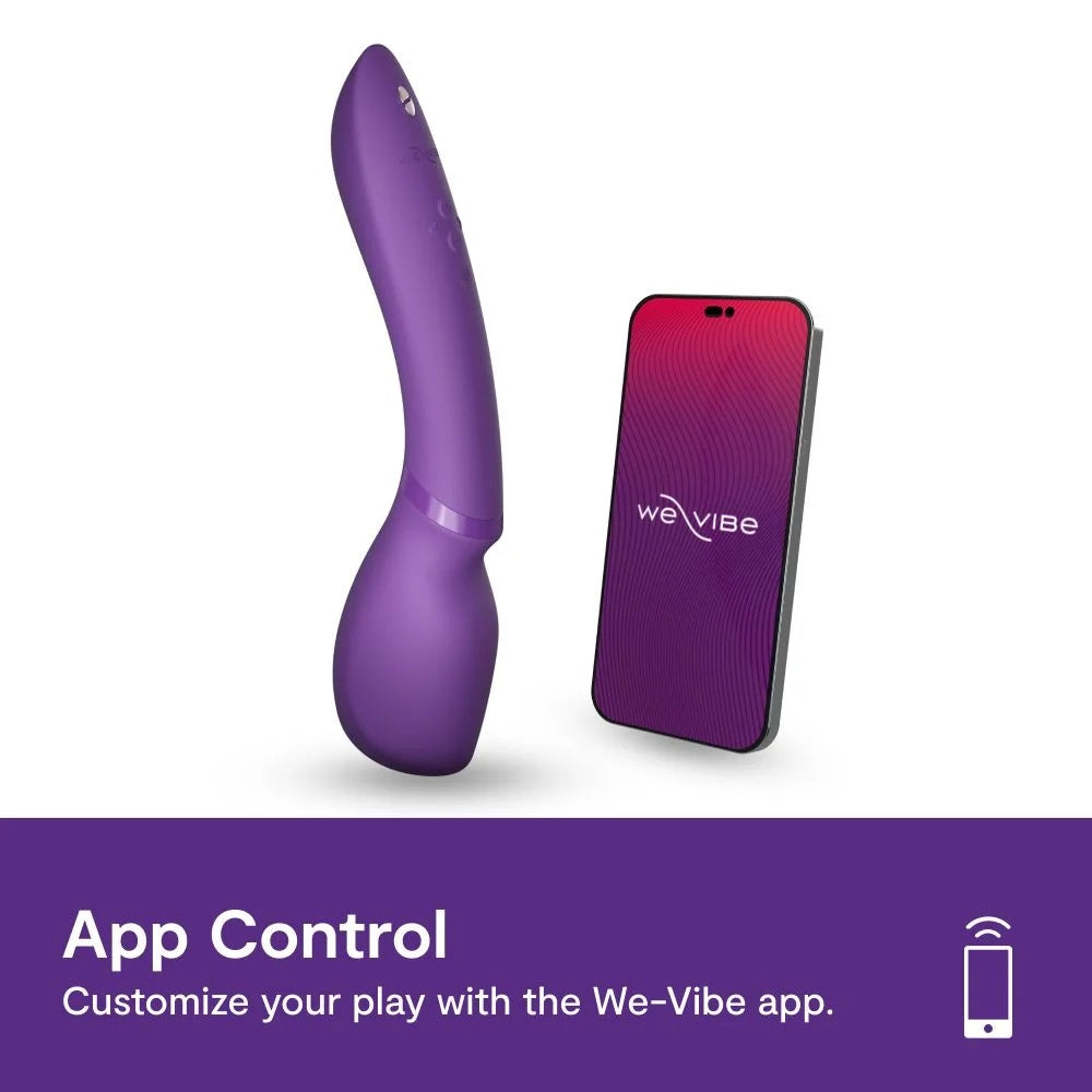 紫色We-Vibe Wand 2手持按摩棒，柔软矽胶材质，强力震动设计，适合深层按摩和放松。