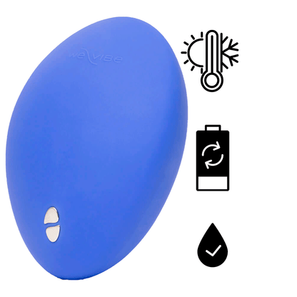 薰衣草藍 We-Vibe Temp 可調節冷熱感按摩器，平滑光滑表面，展示產品正面細節