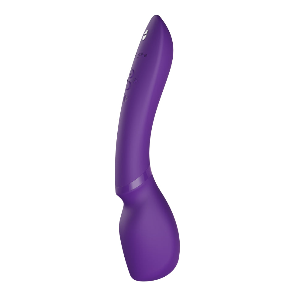 紫色We-Vibe Wand 2手持式超强力柔软硅胶按摩棒，适用于放松和按摩。