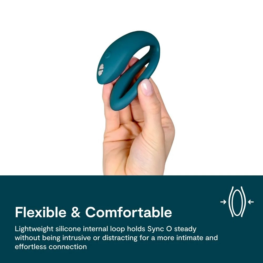情侶共用震動器We-Vibe Sync O，絲絨綠色，柔軟光滑的按摩器適合親密伴侶使用
