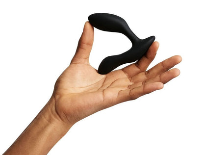 黑色We-Vibe Vector Plus震動式前列腺按摩器，人體工學設計，適合男性放鬆與享受。