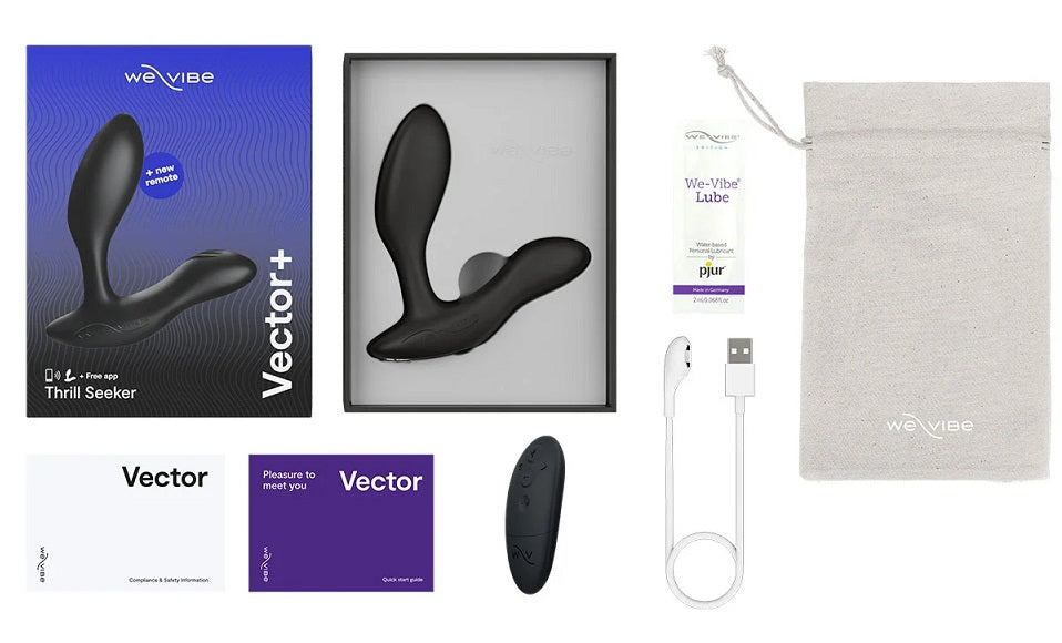 黑色We-Vibe Vector Plus震動式前列腺按摩器，成人情趣用品，人體工學設計，舒適刺激