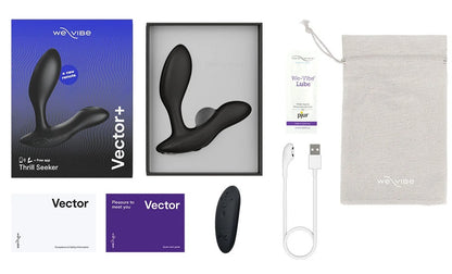 黑色We-Vibe Vector Plus震動式前列腺按摩器，成人情趣用品，人體工學設計，舒適刺激