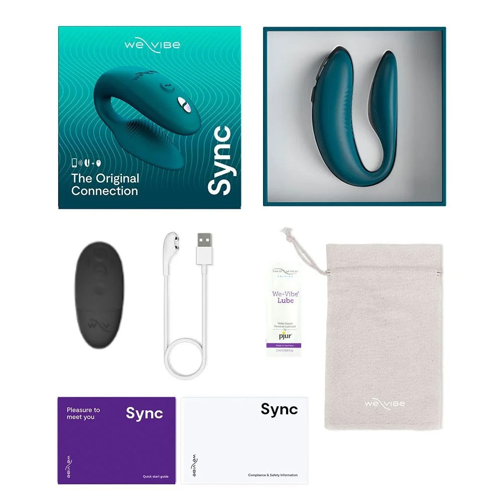 We-Vibe Sync 2 情侶共用震動器，天鵝絨綠色，柔軟舒適的雙人震動器，適合親密伴侶使用。