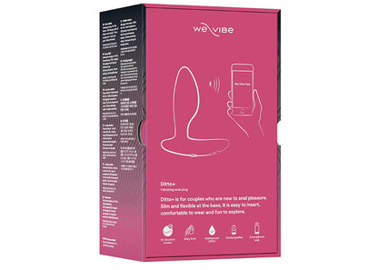 粉紅色We-Vibe Sync Lite情侶共用震動器，展示其光滑設計與控制界面，適合親密時使用