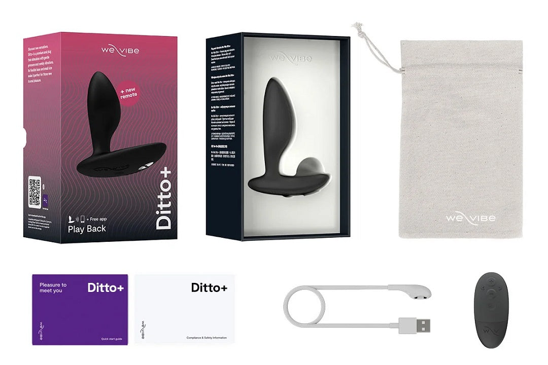 黑色We-Vibe Ditto+ 遙距後庭震動器，靜音設計，適合成人享受的私密性震動器。
