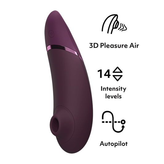 暗紫色18funstore Womanizer阴蒂吸啜器，女性自慰器具，创新设计的刺激装置