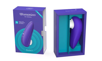 靛藍色Womanizer Starlet 3入門陰蒂吸啜器，18funstore品牌，展示產品外觀和設計細節