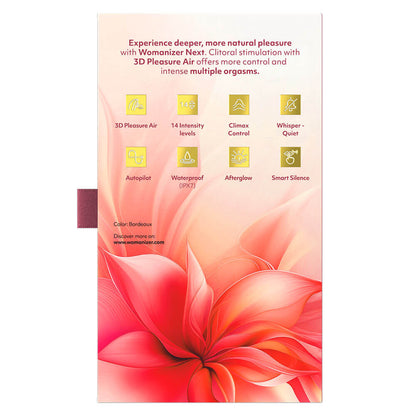 酒紅色Womanizer 3D陰蒂吸啜器，女性情趣用品，帶有高效吸力設計，適合放鬆與享受