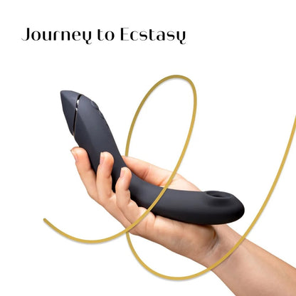 深灰色Womanizer OG Pleasure Air G点吸啜器，女性成人情趣用品，手持设计显示产品细节