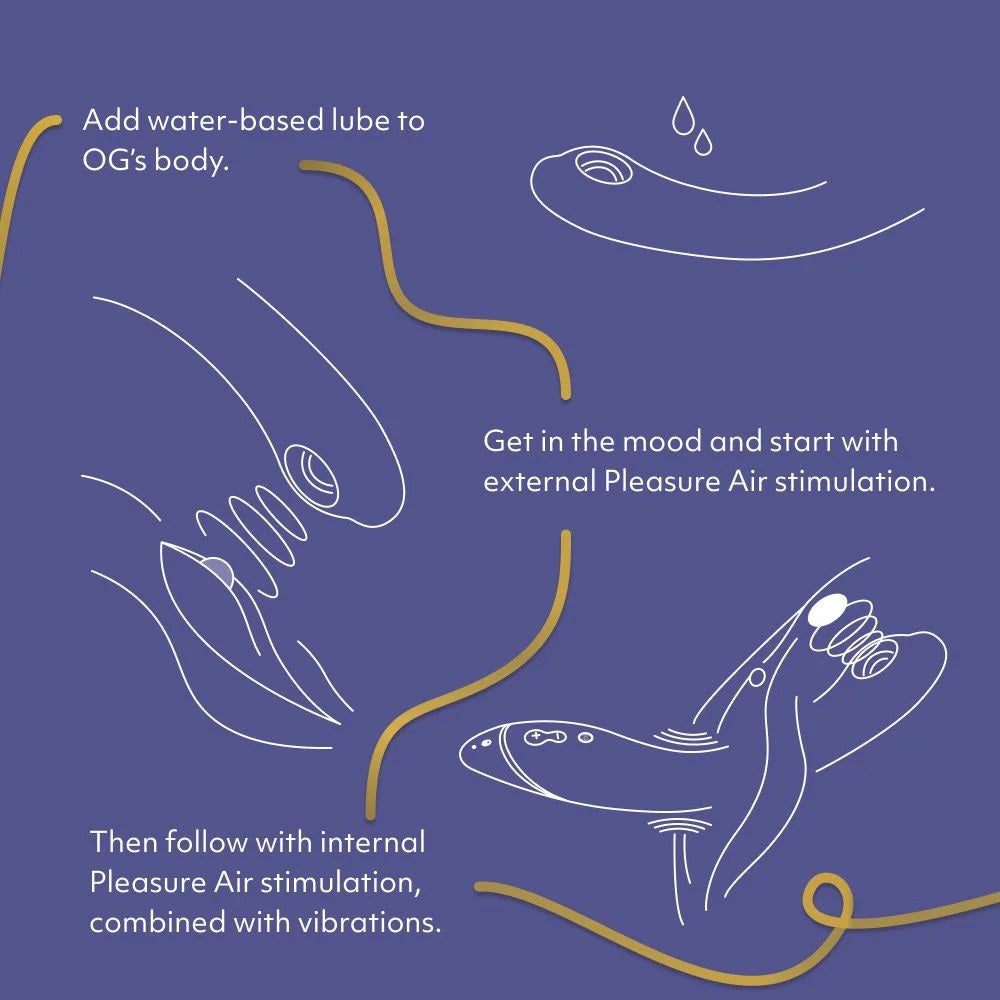 淡紫色Womanizer OG Pleasure Air G点吸啜器，女性成人情趣用品，细节清晰展示。