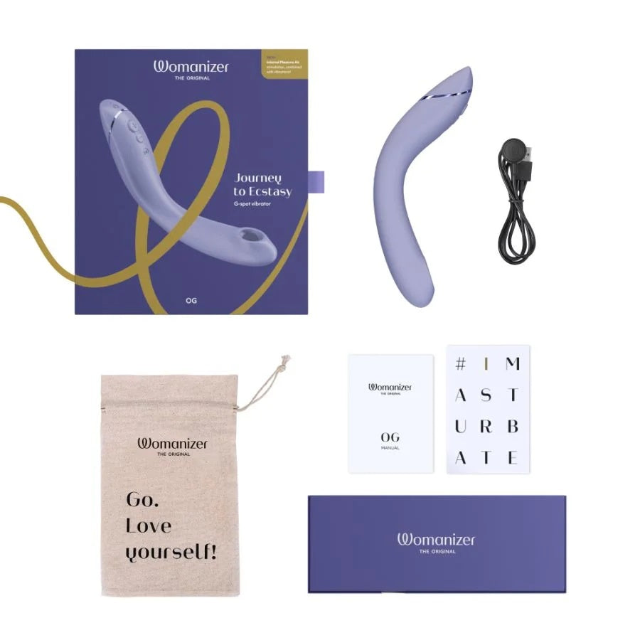 淡紫色Womanizer OG Pleasure Air G点吸啜器，女性成人情趣用品，手持设计用于敏感区域刺激