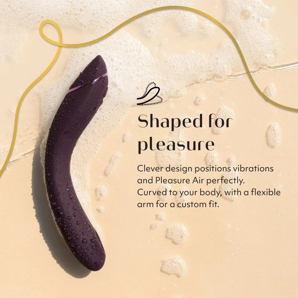 紫红色Womanizer OG Pleasure Air G点吸啜器，女性成人情趣用品，手持设计与光滑表面