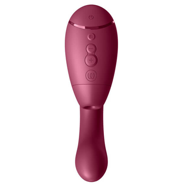 18funstore Womanizer Next DUO 3D阴蒂吸啜及G点按摩器，暗粉色，细节展示。