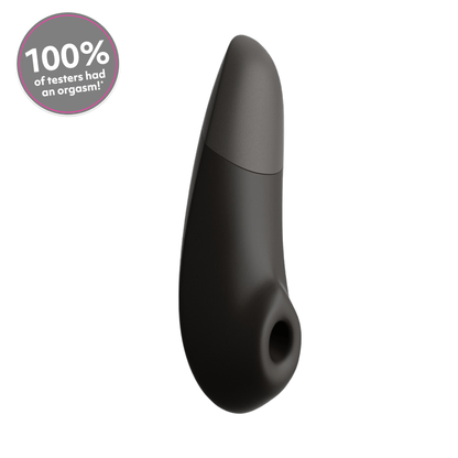 黑色Womanizer增强版Pleasure Air与深层震动阴蒂刺激器，女性成人情趣用品图片