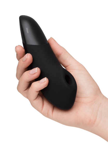 18funstore Womanizer增強版Pleasure Air和深層震動陰蒂刺激器，黑色設計，柔和刺激陰蒂區域