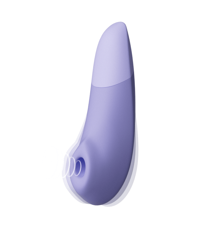 紫色Womanizer增強版Pleasure Air和深層震動陰蒂刺激器，女性成人自慰用品。