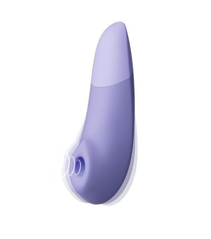紫色Womanizer增強版Pleasure Air和深層震動陰蒂刺激器，女性成人自慰用品。
