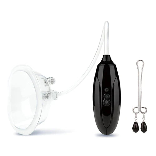 Lux Fetish(美國) Rechargeable Pussy Pump With Clit Clamp 陰蒂刺激吸陰器