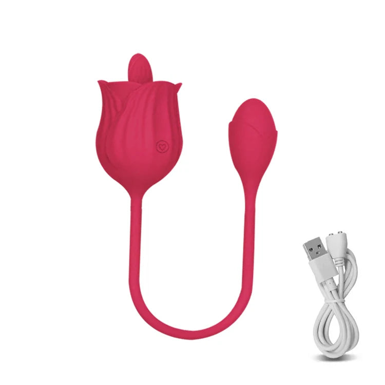 Bulaja 玫瑰形陰道吸吮振動器：G點、私密處、 nipple 吸吮口紅唇 Oral 舔舐 clitoris 搖控刺激吸吮振動器