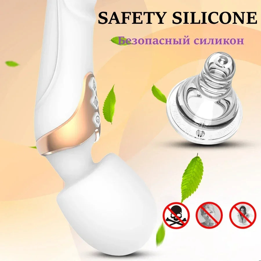Bulaja 按摩棒振動器，展示10种振动模式，适用于阴蒂和G点刺激的成人情趣用品。