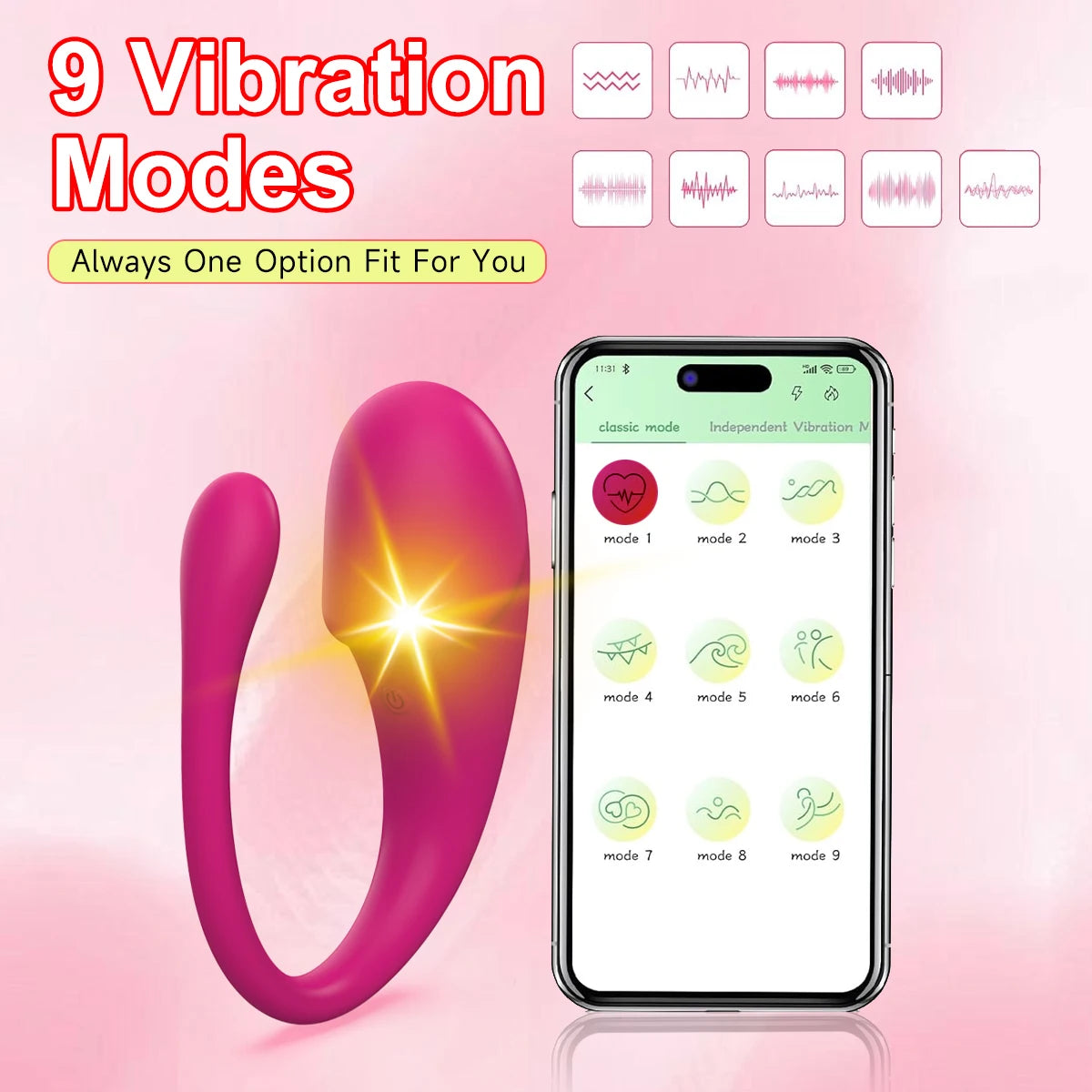 Bulaja Remote Control APP Remote Control Massager Vibrator G-spot Vaginal Stimulator Dual Motor Design