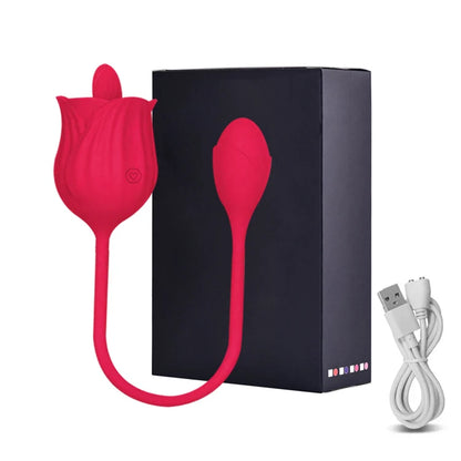 Bulaja 玫瑰形陰道吸吮振動器：G點、私密處、 nipple 吸吮口紅唇 Oral 舔舐 clitoris 搖控刺激吸吮振動器