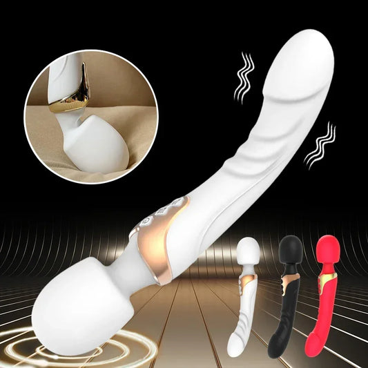Bulaja Massage Wand Vibrator: 10 Modes Clit Stimulator G-Spot Vaginal Massager