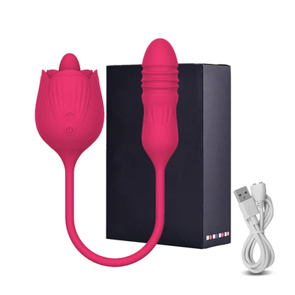 Bulaja 玫瑰形陰道吸吮振動器：G點、私密處、 nipple 吸吮口紅唇 Oral 舔舐 clitoris 搖控刺激吸吮振動器