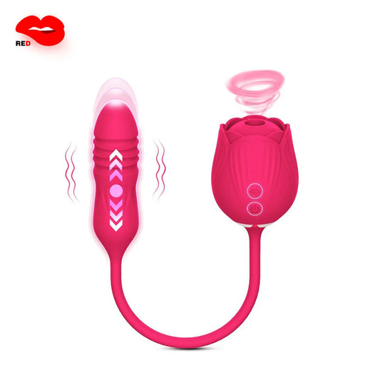 Bulaja 玫瑰形陰道吸吮振動器：G點、私密處、 nipple 吸吮口紅唇 Oral 舔舐 clitoris 搖控刺激吸吮振動器