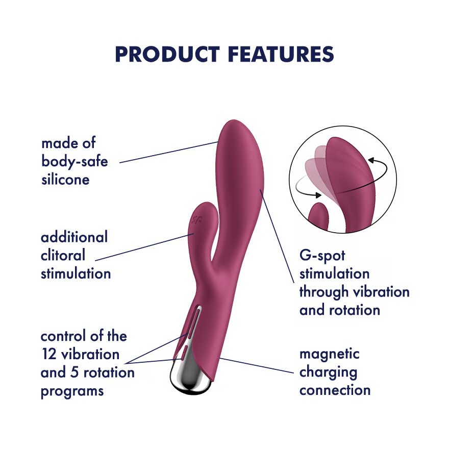 Satisfyer(德國) Spinning Rabbit 1 兔子旋轉震動棒 紅色