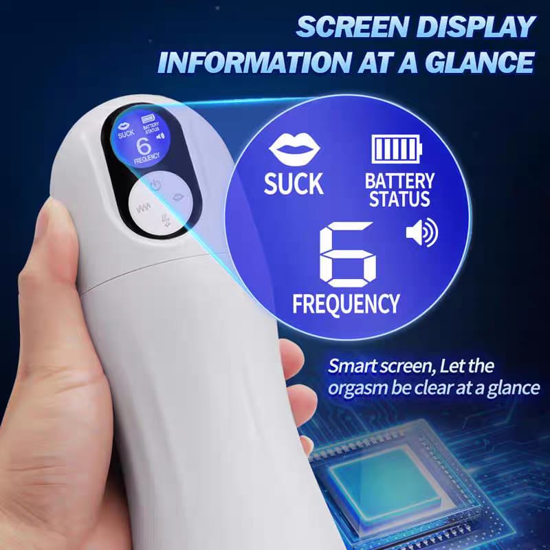 Male Masturbator 智能顯視屏加溫強震6段強吸吮電動飛機杯