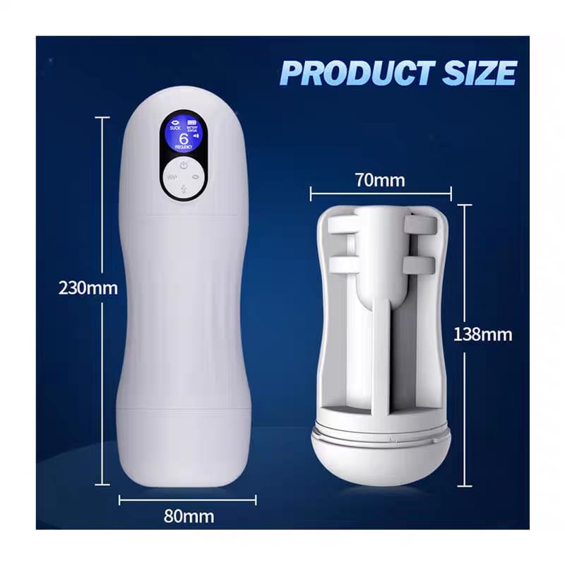 Male Masturbator 智能顯視屏加溫強震6段強吸吮電動飛機杯