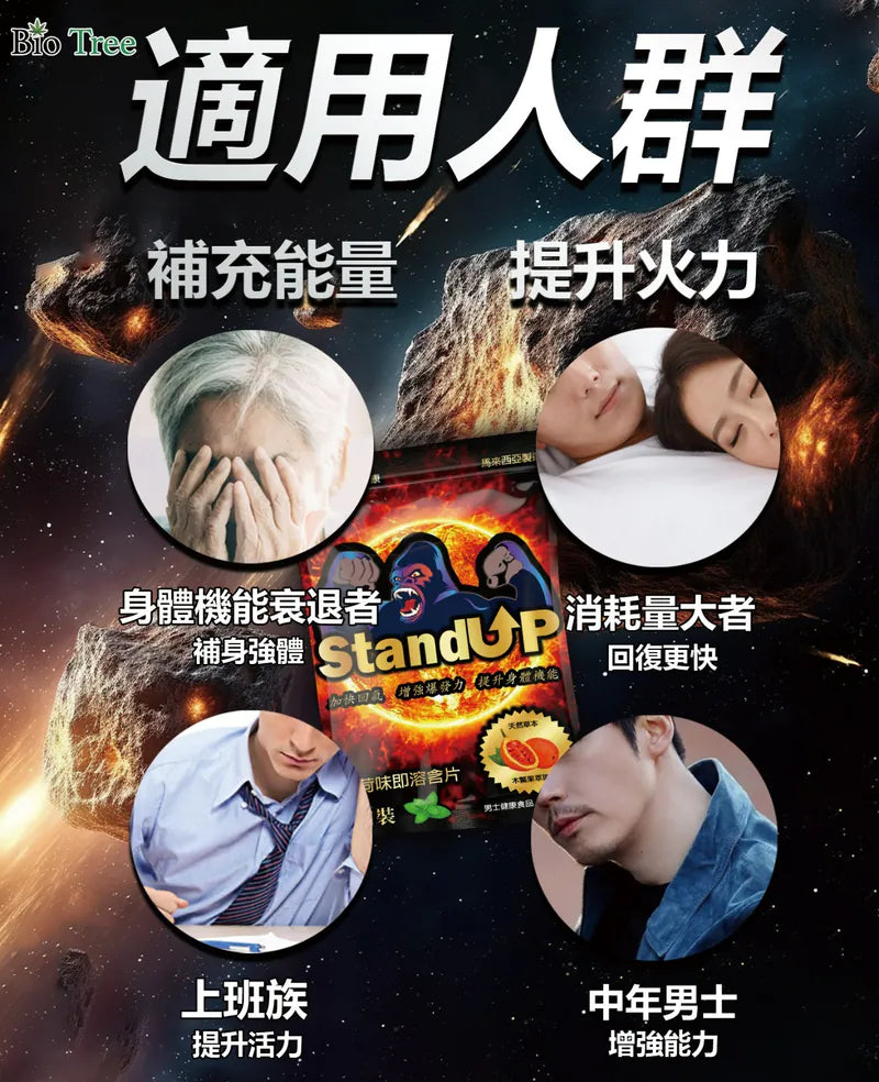 KONG - Stand UP 薄荷味男士增硬延時即溶含片 2日裝(4片)