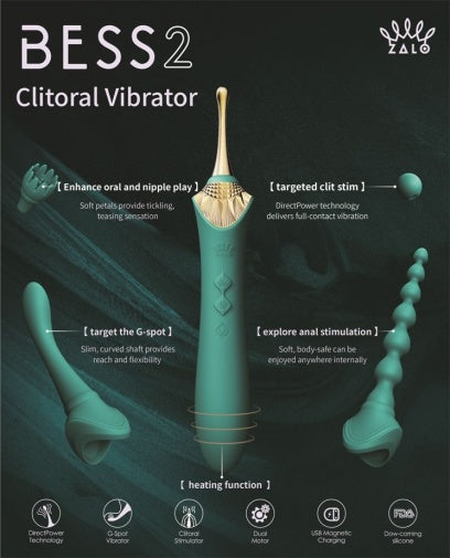 Zalo
Bess 2 陰蒂震動器 - 藍綠色
